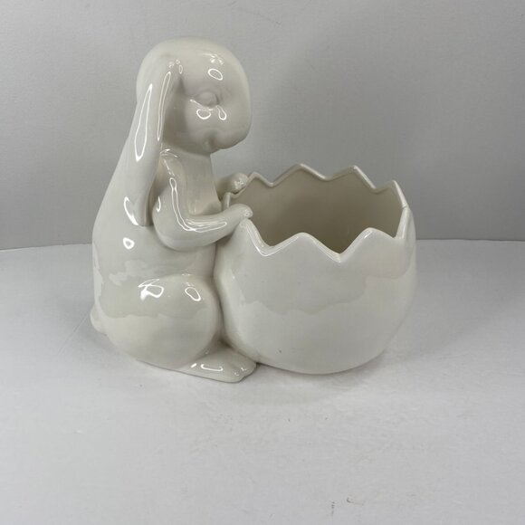 Rae Dunn Hop Bunny Easter Planter Pot Container - Picture 1 of 9